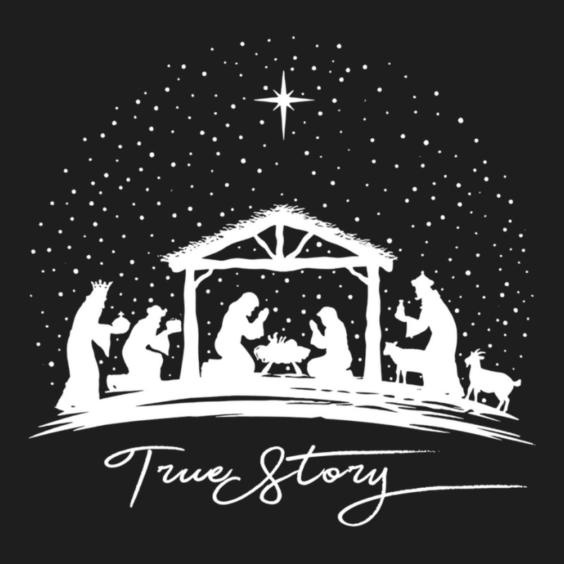 True Story Nativity Christmas Baby Jesus Manger Catholic Long Sleeve T Classic T-shirt by bettincam | Artistshot