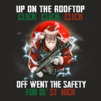 Up On The Rooftop Click Off Went The Safety Santa Anti Biden Long Slee Ladies Fitted T-shirt | Artistshot