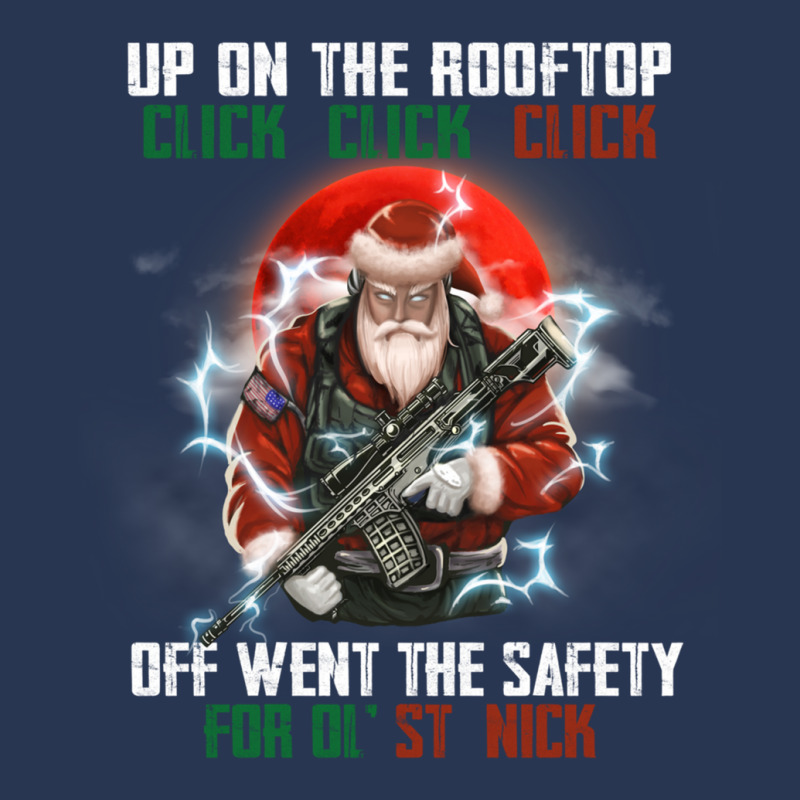 Up On The Rooftop Click Off Went The Safety Santa Anti Biden Long Slee Ladies Denim Jacket by bettincam | Artistshot