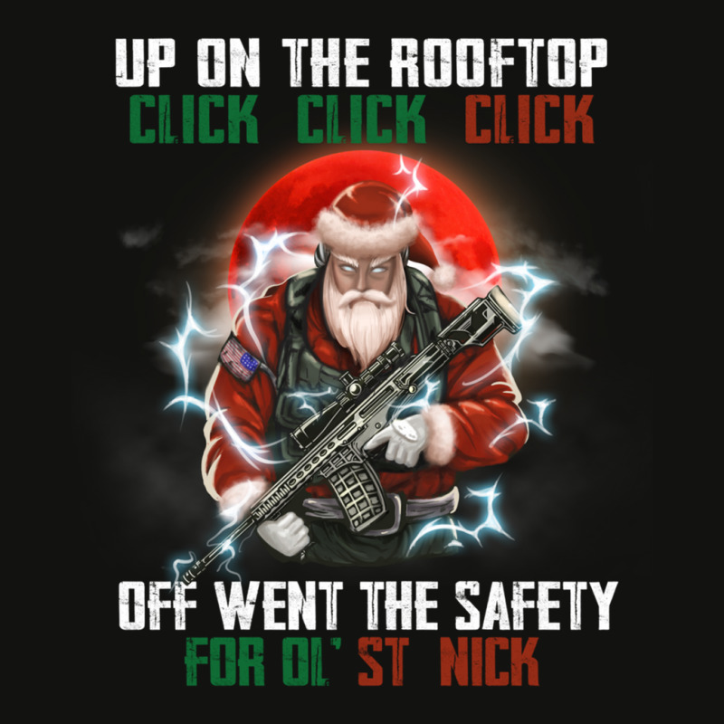 Up On The Rooftop Click Off Went The Safety Santa Anti Biden Long Slee Scorecard Crop Tee by bettincam | Artistshot