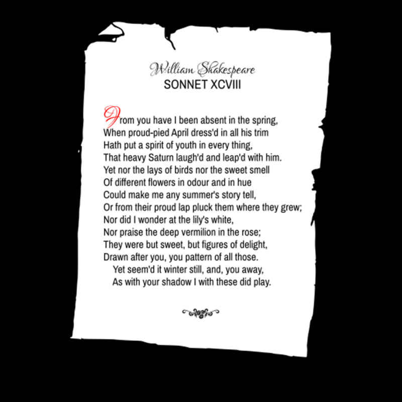 William Shakespeare's Sonnet 98 Maternity Scoop Neck T-shirt by CaridadAlstott | Artistshot