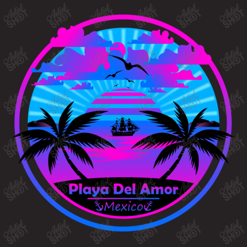 Playa Del Amor Beach Mexico Palm Trees Sunset Summer Tee Vintage Cap by EdieTiffany | Artistshot