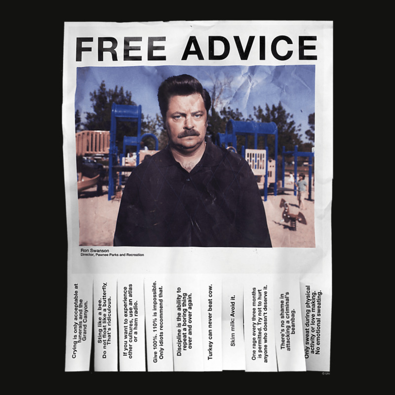 Parks Recreation Free Advice Poster Scorecard Crop Tee by AbeaJuanje | Artistshot