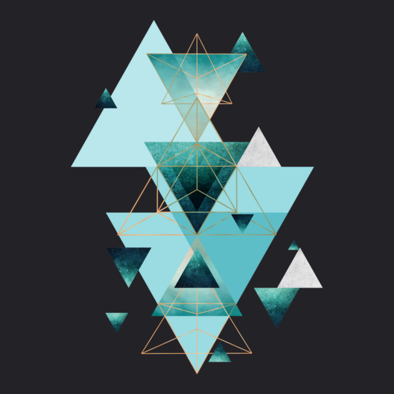 Geometric Triangle Compilation In Teal Youth Tee | Artistshot