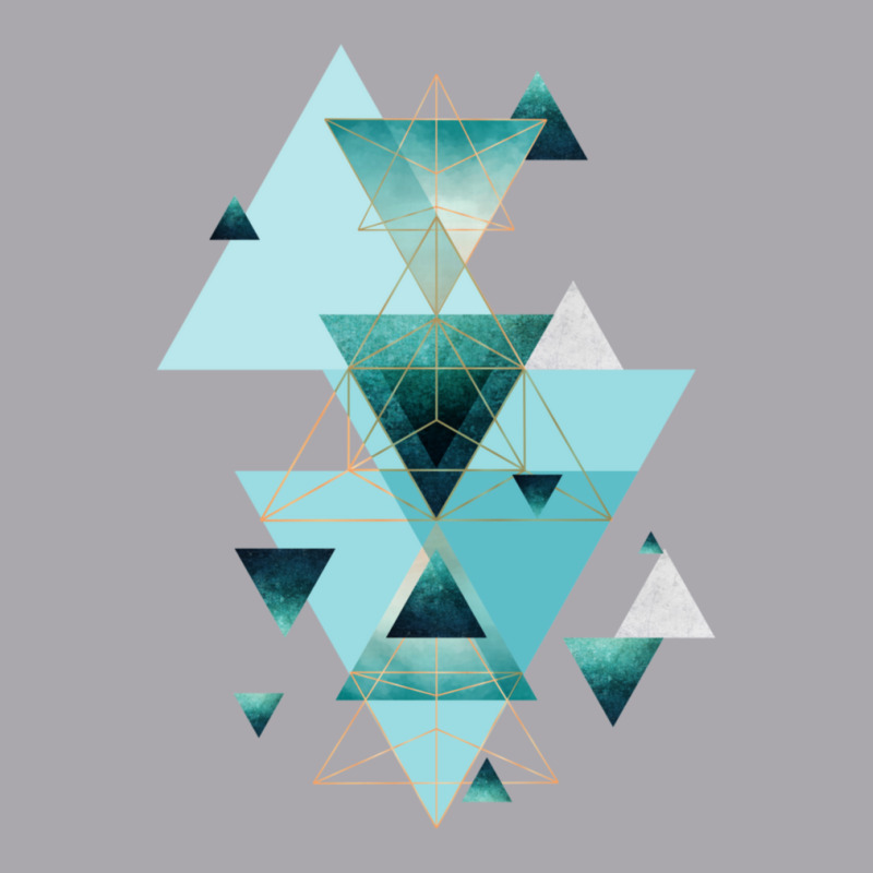 Geometric Triangle Compilation In Teal Youth 3/4 Sleeve | Artistshot