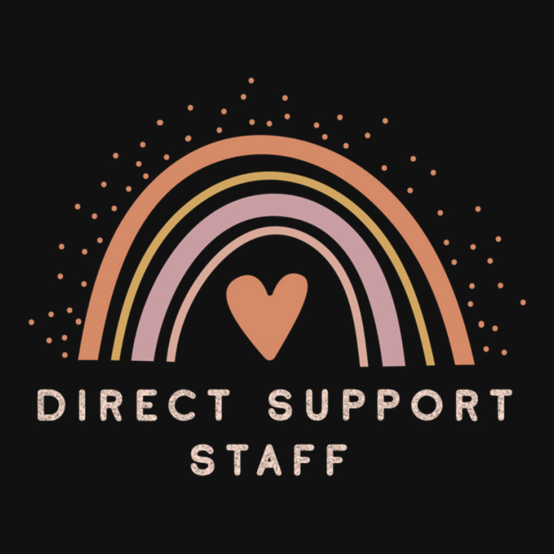 Direct Support Staff  Boho Casual Rainbow Dark Design Graphic T-shirt by ALLENSTEPHENS | Artistshot