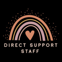 Direct Support Staff  Boho Casual Rainbow Dark Design Pocket T-shirt | Artistshot