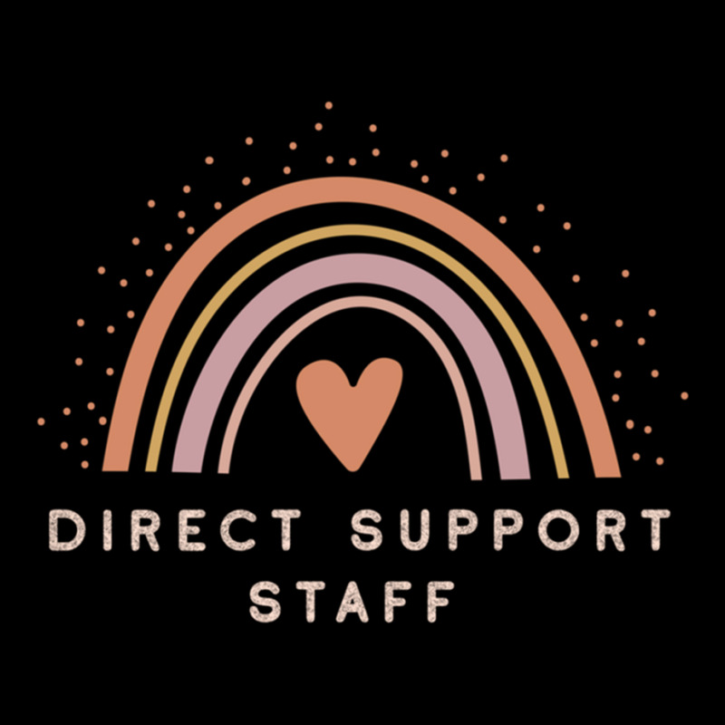 Direct Support Staff  Boho Casual Rainbow Dark Design Pocket T-Shirt by ALLENSTEPHENS | Artistshot