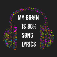 My Brain Is 80% Song Lyrics Music Note Headphones Ladies Polo Shirt | Artistshot