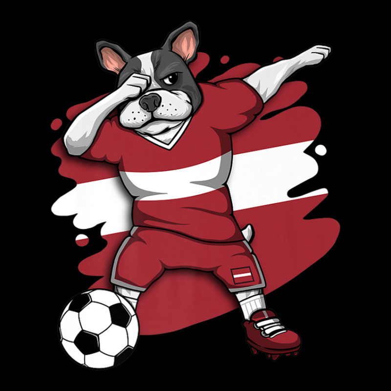 Dabbing French Bulldog Latvia Soccer Fans Jersey Football Men's 3/4 Sleeve Pajama Set by hingosjumiaht | Artistshot