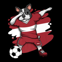 Dabbing French Bulldog Latvia Soccer Fans Jersey Football Cropped Hoodie | Artistshot