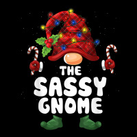 Sassy Gnome Lights Buffalo Plaid Matching Family Christmas T Shirt Cropped Hoodie | Artistshot