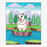 Cuddly Polar Bear On A Small Island On A Lake Premium T Shirt Adjustable Cap | Artistshot