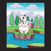 Cuddly Polar Bear On A Small Island On A Lake Premium T Shirt Vintage Cap | Artistshot