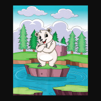 Cuddly Polar Bear On A Small Island On A Lake Premium T Shirt Crop Top | Artistshot