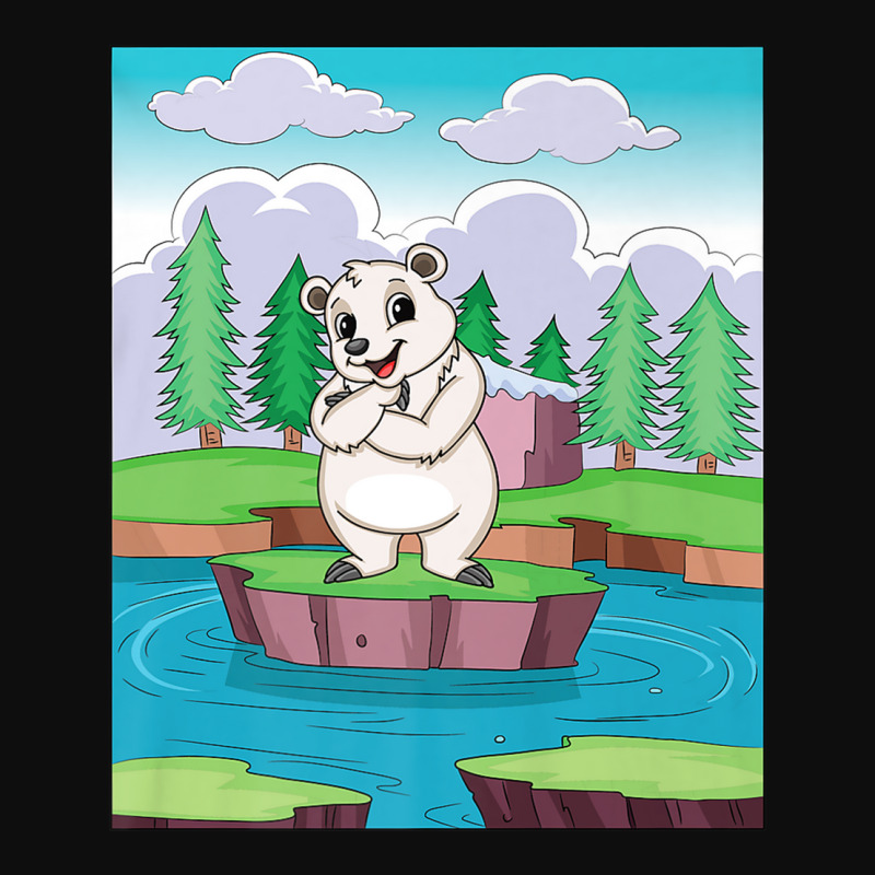 Cuddly Polar Bear On A Small Island On A Lake Premium T Shirt Crop Top by been | Artistshot