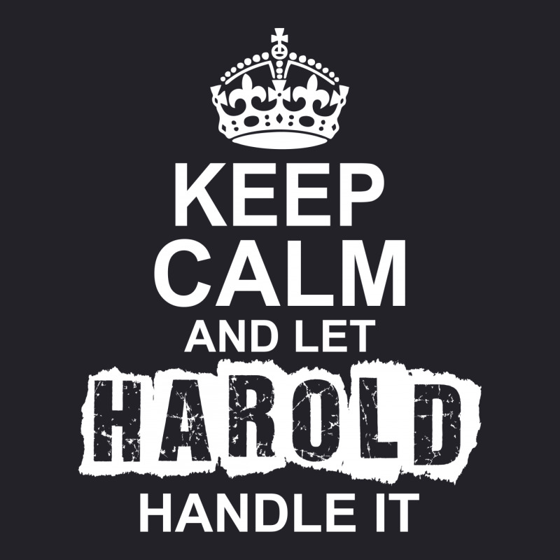 Keep Calm And Let Harold Handle It Unisex Sherpa-Lined Denim Jacket by tshiart | Artistshot