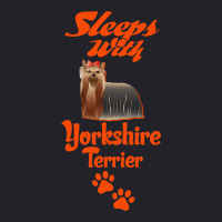 Sleeps With Yorkshire Terrier Unisex Sherpa-lined Denim Jacket | Artistshot