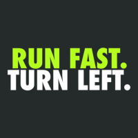 Run Fast Turn Left Funny Track Runner Motivational Fitness Women's Triblend Scoop T-shirt | Artistshot