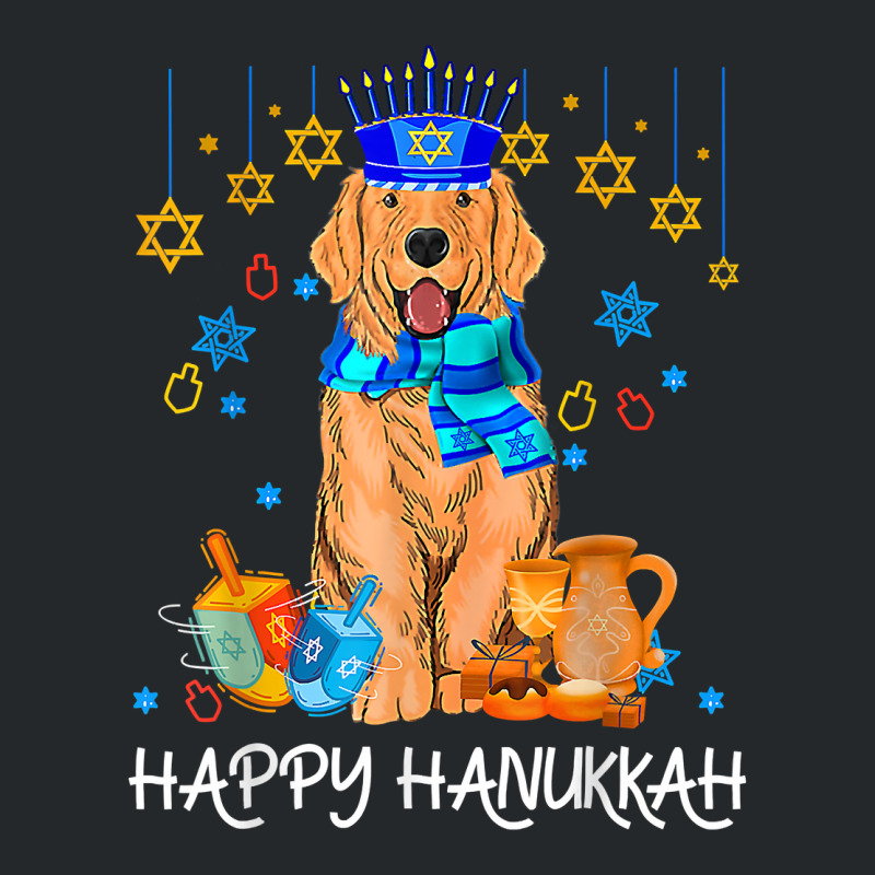 Cute Jewish Golden Retriever Dog Menorah Hat Hanukkah Jewish T Shirt Crewneck Sweatshirt | Artistshot