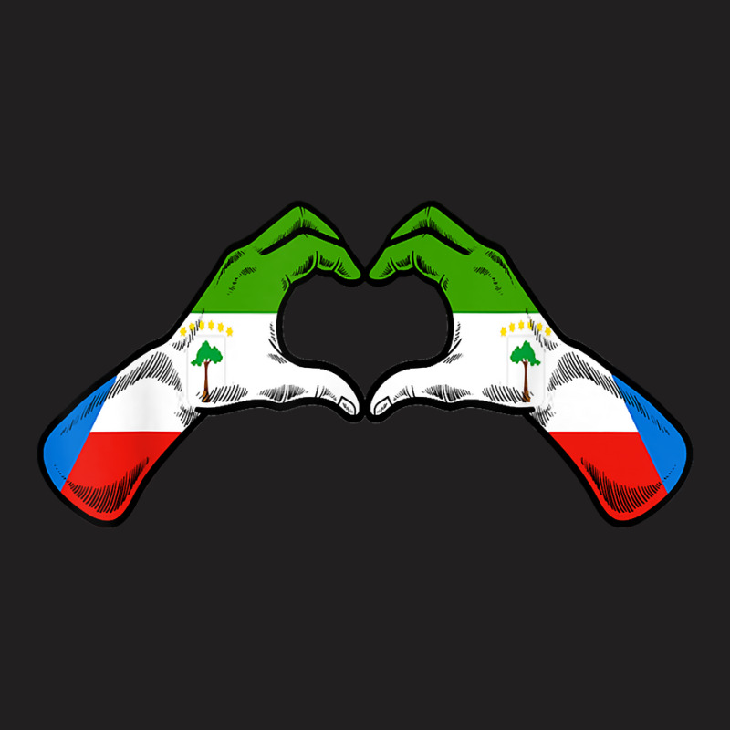 Equatorial Guinea Flag Equatoguinean Heart T Shirt T-Shirt by chipbeltzox | Artistshot