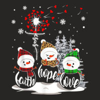 Faith Hope Love Snowman Jesus Dandelion Christian Christmas T Shirt Ladies Fitted T-shirt | Artistshot