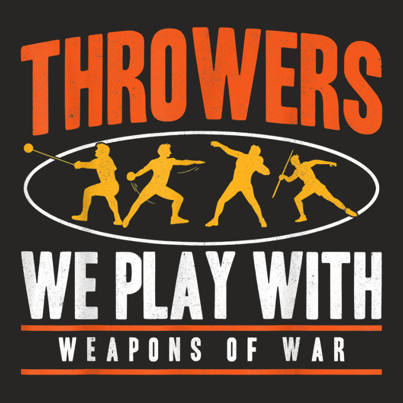 Track And Field Thrower Javelin Weapons Of War Shot Put T Shirt Ladies Fitted T-Shirt by tamkyfashions | Artistshot