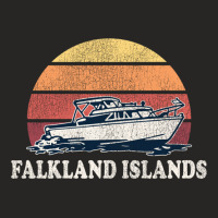 Falkland Islands Vintage Boating 70s Retro Boat Design Long Sleeve Ladies Fitted T-shirt | Artistshot