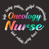 Oncology Nurse Heart Word Cloud Watercolor Rainbow Racerback Tank | Artistshot