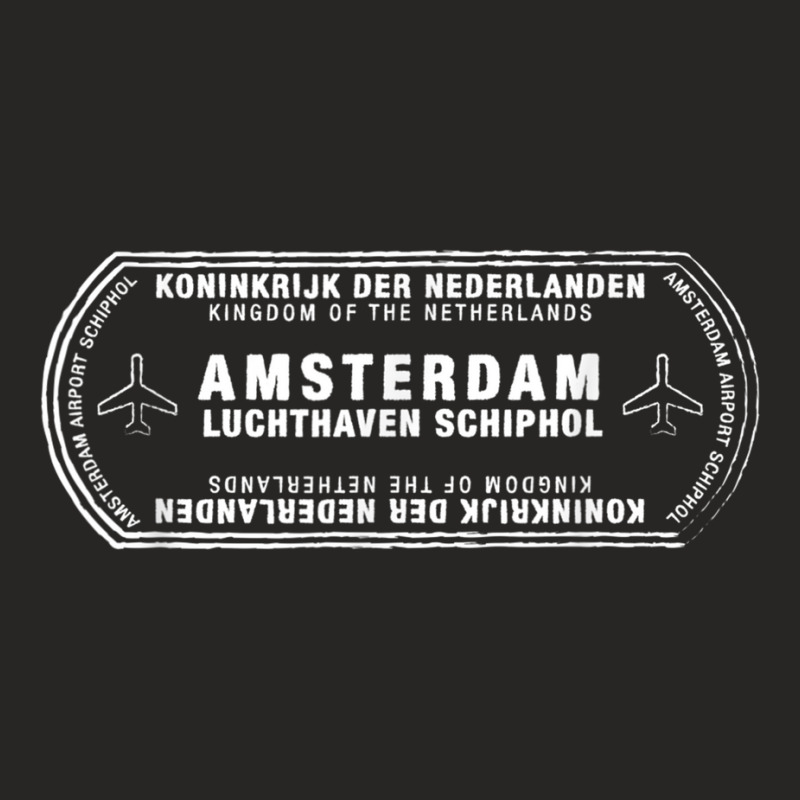 Amsterdam Netherlands Passport Stamp Vacation Travel Ladies Fitted T-Shirt by JohannaMay | Artistshot