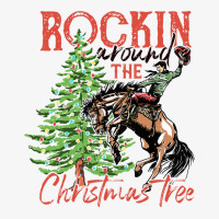 Funny Cowboy Horsing Rocking Around Christmas Tree Western Sweatshirt Ladies Fitted T-shirt | Artistshot