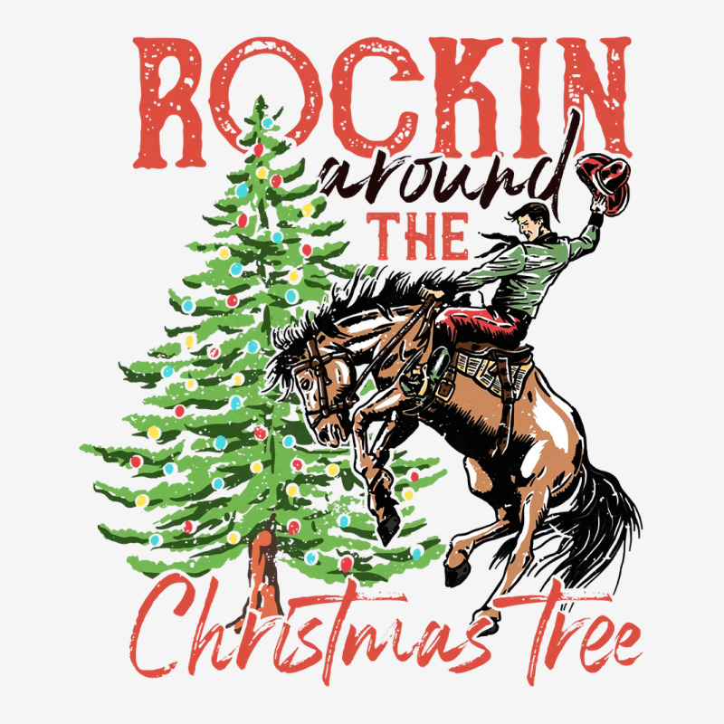 Funny Cowboy Horsing Rocking Around Christmas Tree Western Sweatshirt Scorecard Crop Tee by dennh | Artistshot