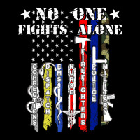 No One Fights Alone Usa Flag Veterans Army Police Ems Adjustable Cap | Artistshot