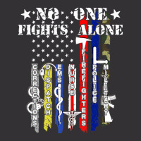 No One Fights Alone Usa Flag Veterans Army Police Ems Vintage Hoodie And Short Set | Artistshot