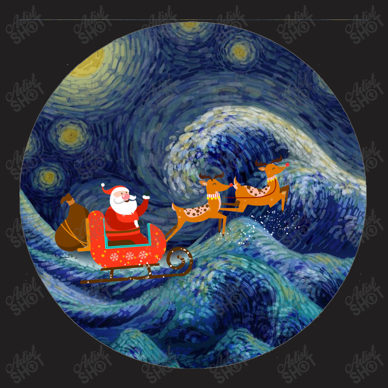 Starry Santa Night T-shirt | Artistshot