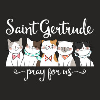 St. Gertrude Of Nivelles Patron Saint Of Cats Lovers Gifts Ladies Fitted T-shirt | Artistshot