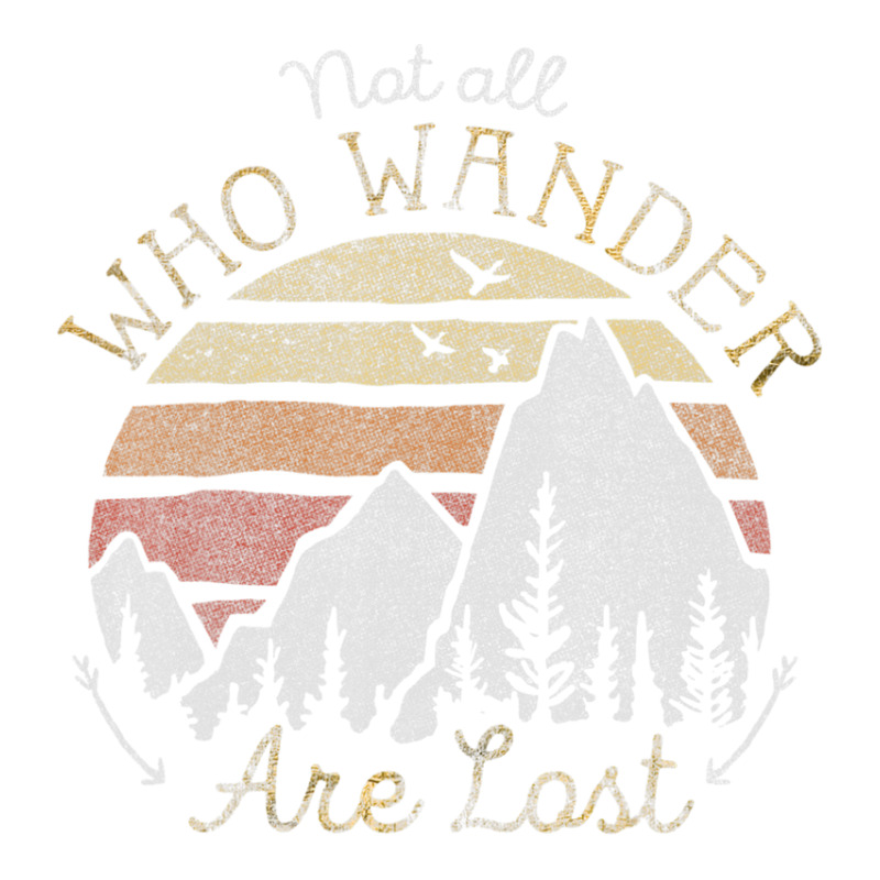 Not All Who Wander Are Lost Gradient Mountain Gold Sticker | Artistshot