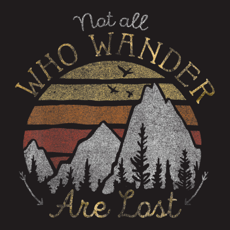 Not All Who Wander Are Lost Gradient Mountain Gold Waist Apron | Artistshot