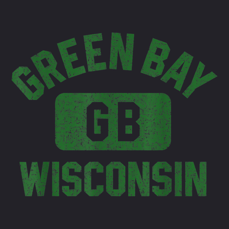 Green Bay Wisconsin Gb Gym Style Distressed Green Print Unisex Sherpa-lined Denim Jacket | Artistshot