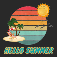 Hello Summer Vacation Palm Tree Sun Birds And Sea Printed Hat | Artistshot