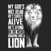 My God's Not Dead He's Surely Alive, Christian Jesus Lion T Shirt Ladies Fitted T-shirt | Artistshot