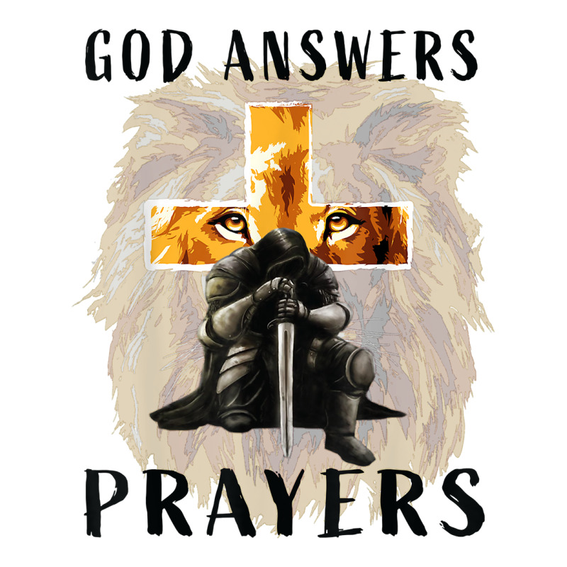 God Answers Prayers Warrior Men Christian Cross Lion Graphic T Shirt Stainless Steel Water Bottle | Artistshot