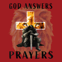 God Answers Prayers Warrior Men Christian Cross Lion Graphic T Shirt Waist Apron | Artistshot