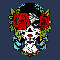 Catrina Sugar Skull Calavera Mexican Rose Eye   Art On Back Raglan Bas Ladies Denim Jacket | Artistshot