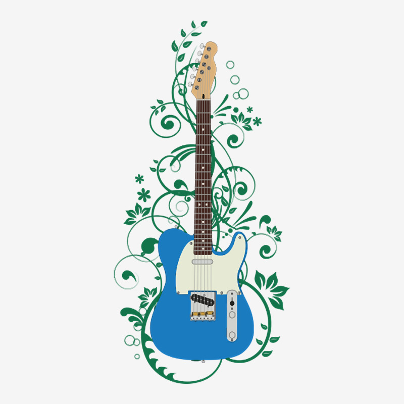 Blue T-style Electric Guitar Flowering Vines 15 Oz Coffee Mug | Artistshot