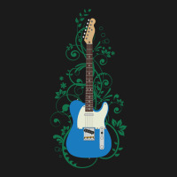 Blue T-style Electric Guitar Flowering Vines Full-length Apron | Artistshot