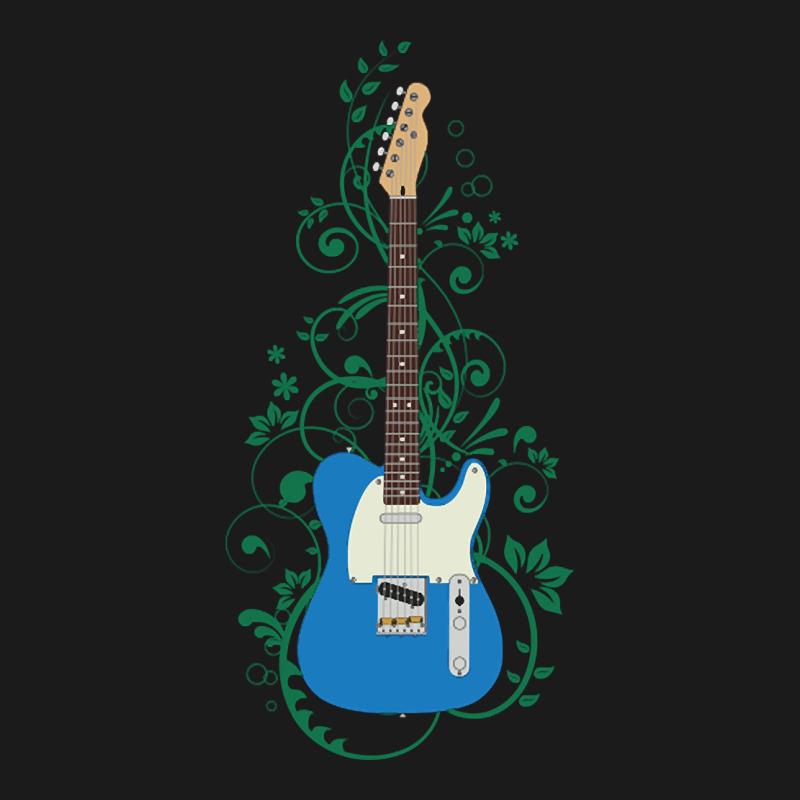 Blue T-style Electric Guitar Flowering Vines Full-length Apron | Artistshot