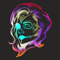 Colorful Stylized Female Calaveras Makeup Day Of The Dead Pullover Hoo Ladies Fitted T-shirt | Artistshot