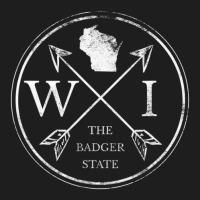 Cute Wisconsin Wi The Badger State Map Wisconsin Classic T-shirt | Artistshot