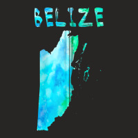 Colorful Isolated Belize Map In Watercolor, Colorful Paint Zip Hoodie Ladies Fitted T-shirt | Artistshot